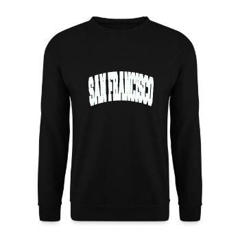 SAN FRANCISCO College - Unisex Pullover - Schwarz - Vorne - Alina (178cm) & Michal (187cm)