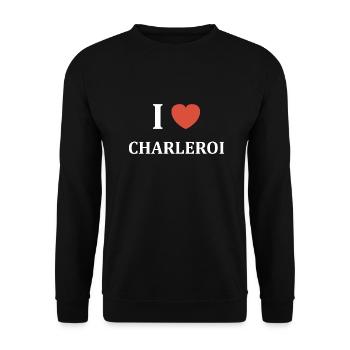 i love Charleroi - Sweat-shirt Unisexe - noir - Devant - Alina (178cm) & Michal (187cm)