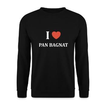 i love Pan bagnat - Sweat-shirt Unisexe - noir - Devant - Alina (178cm) & Michal (187cm)