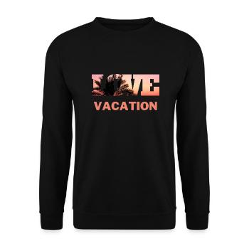 T-shirt vacances plage palmiers vacances été soleil - Sweat-shirt Unisexe - noir - Devant - Alina (178cm) & Michal (187cm)