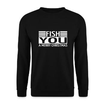 under the tree awkward happy fishes computer comic - Unisex Pullover - Schwarz - Vorne - Alina (178cm) & Michal (187cm)