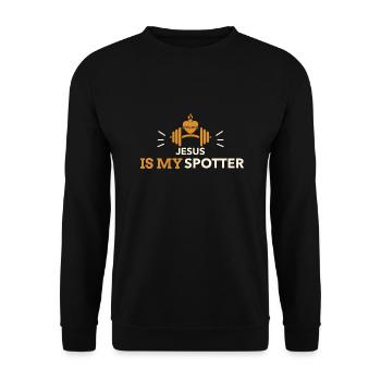 Jesus Is My Spotter - Unisex Sweatshirt - black - Front - Alina (178cm) & Michal (187cm)