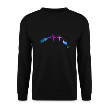 wine Space Heartbeat For wine lover - Unisex Sweatshirt - black - Front - Alina (178cm) & Michal (187cm)