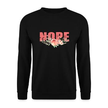 NOPE - sei kein ja-Sager! - Unisex Pullover - Schwarz - Vorne - Alina (178cm) & Michal (187cm)