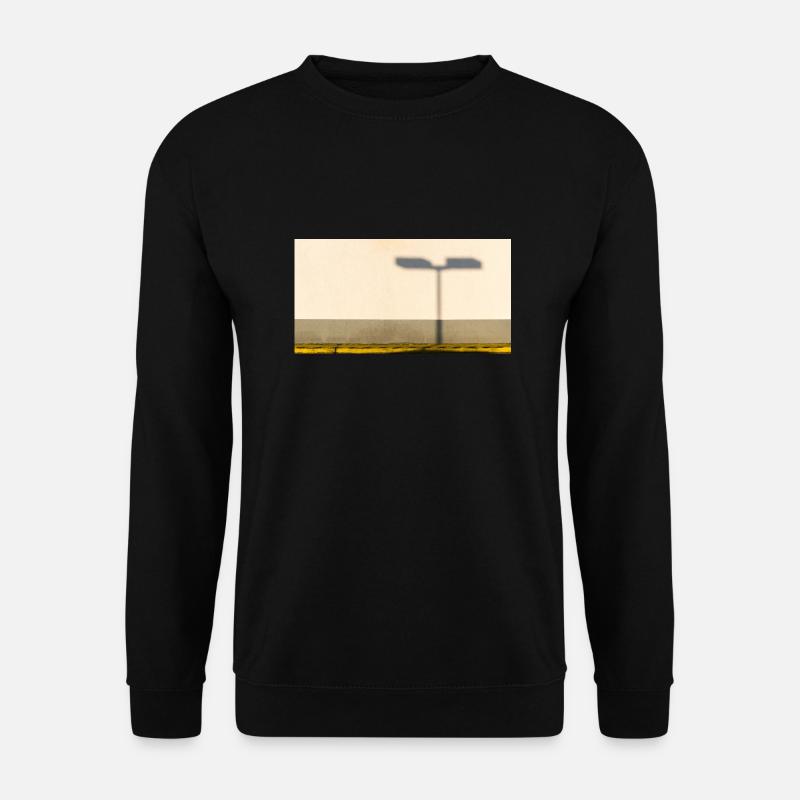 Der Schatten der Straßenlaterne an der Fassade - Unisex Pullover - Schwarz