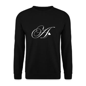 Heart Calligraphy Letter - Unisex Sweatshirt - black - Front - Alina (178cm) & Michal (187cm)
