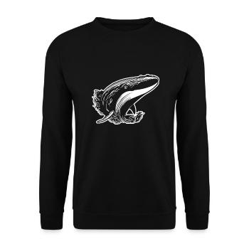 Whale Sea Fish - Unisex Sweatshirt - black - Front - Alina (178cm) & Michal (187cm)
