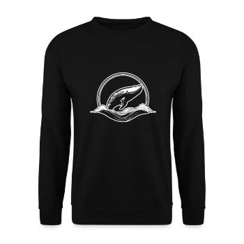 Whale Sea Fish - Unisex Sweatshirt - black - Front - Alina (178cm) & Michal (187cm)