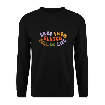 Free from gluten full of life V.2 - Unisex Pullover - Schwarz - Vorne - Alina (178cm) & Michal (187cm)