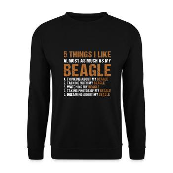 5 choses que j’aime autant que mon Beagle - Sweat-shirt Unisexe - noir - Devant - Alina (178cm) & Michal (187cm)