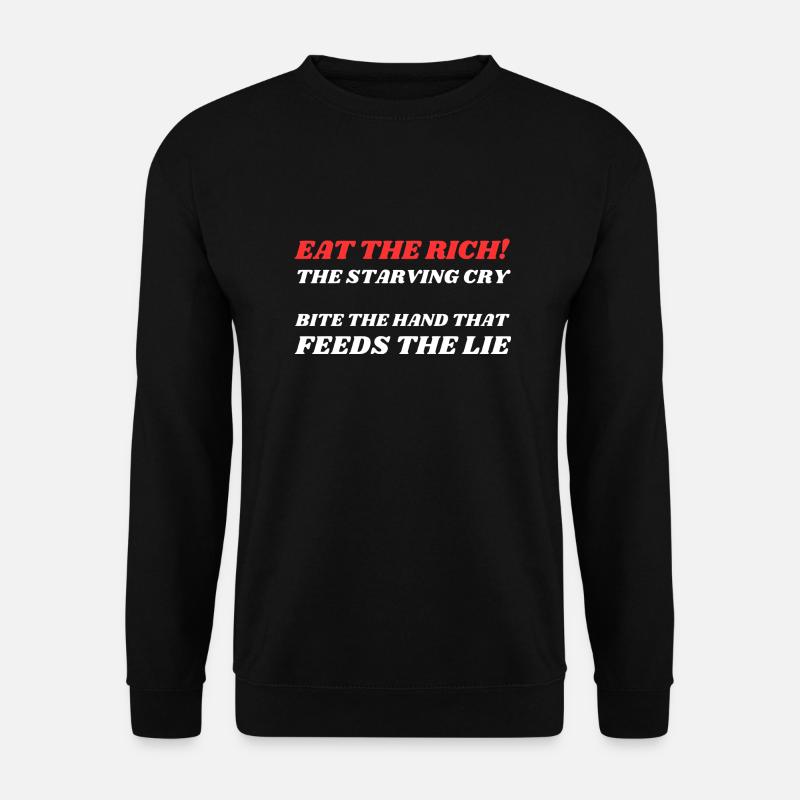 Iss die Reichen! weiß - Unisex Pullover - Schwarz