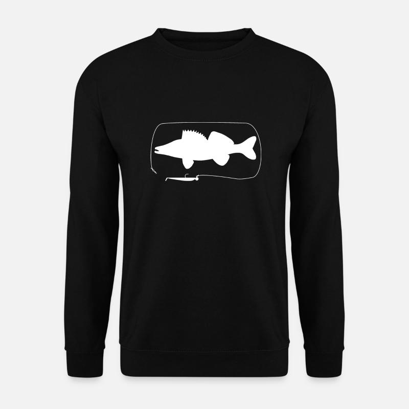 Pike-perch with softbait - Unisex Sweatshirt - black