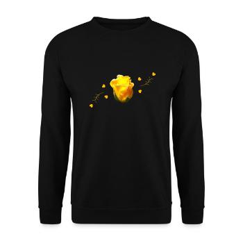 rose yellow rose - Unisex Sweatshirt - black - Front - Alina (178cm) & Michal (187cm)
