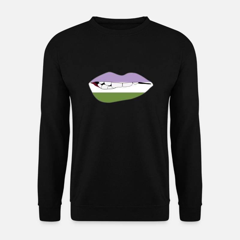 Biting Lips - Genderqueer - Unisex Sweatshirt - black