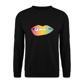 Biting Lips - Pansexual Pride - Gradient - Unisex Sweatshirt - black - Front - Alina (178cm) & Michal (187cm)