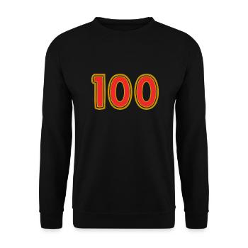 100. 100 ANS. 100e ANNIVERSAIRE. ANNIVERSAIRE 100 - Sweat-shirt Unisexe - noir - Devant - Alina (178cm) & Michal (187cm)