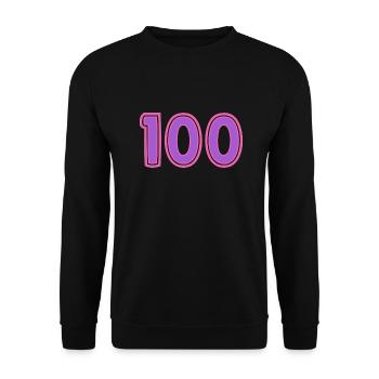 100. 100 ANS. 100e ANNIVERSAIRE - Sweat-shirt Unisexe - noir - Devant - Alina (178cm) & Michal (187cm)