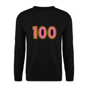 100. 100 ANS. 100e ANNIVERSAIRE. ANNIVERSAIRE 100 - Sweat-shirt Unisexe - noir - Devant - Alina (178cm) & Michal (187cm)
