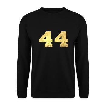 Numéro 44 paillettes doré - 44e anniversaire - Sweat-shirt Unisexe - noir - Devant - Alina (178cm) & Michal (187cm)