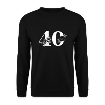 Number 40 Black Floral - 40th Floral Birthday - Unisex Sweatshirt - black - Front - Alina (178cm) & Michal (187cm)