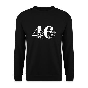 Numéro 46 floral noir - 46e anniversaire floral - Sweat-shirt Unisexe - noir - Devant - Alina (178cm) & Michal (187cm)