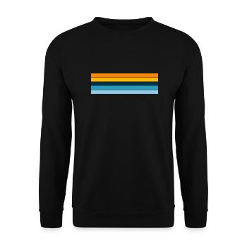 Retro Streifen Design in Vintage Farben - Unisex Pullover - Schwarz - Vorne - Alina (178cm) & Michal (187cm)