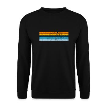 Grunge Stripe Design in Vintage Colors - Unisex Sweatshirt - black - Front - Alina (178cm) & Michal (187cm)