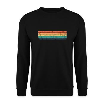 Grunge Stripe Design in Vintage Colors - Unisex Sweatshirt - black - Front - Alina (178cm) & Michal (187cm)