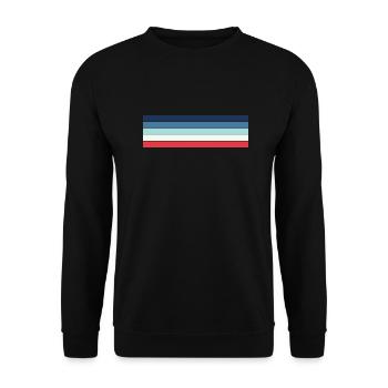 Retro Streifen Design in Vintage Farben - Unisex Pullover - Schwarz - Vorne - Alina (178cm) & Michal (187cm)