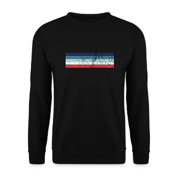 Grunge Stripe Design in Vintage Colors - Unisex Sweatshirt - black - Front - Alina (178cm) & Michal (187cm)