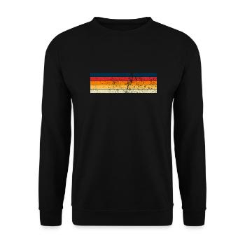Grunge Streifen Design in Vintage Farben - Unisex Pullover - Schwarz - Vorne - Alina (178cm) & Michal (187cm)