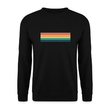 Retro Streifen Design in Vintage Farben - Unisex Pullover - Schwarz - Vorne - Alina (178cm) & Michal (187cm)
