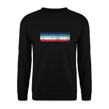 Grunge Stripe Design in Vintage Colors - Unisex Sweatshirt - black - Front - Alina (178cm) & Michal (187cm)