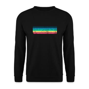 Grunge Stripe Design in Vintage Colors - Unisex Sweatshirt - black - Front - Alina (178cm) & Michal (187cm)