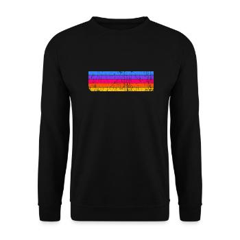 Grunge Stripe Design in Vintage Colors - Unisex Sweatshirt - black - Front - Alina (178cm) & Michal (187cm)