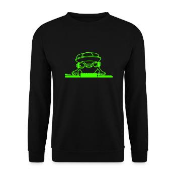 Horror Halloween Monster DJ Party Musik Mischpult - Unisex Pullover - Schwarz - Vorne - Alina (178cm) & Michal (187cm)