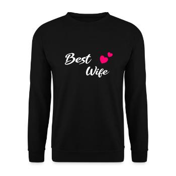 Meilleure Femme blanc - Sweat-shirt Unisexe - noir - Devant - Alina (178cm) & Michal (187cm)