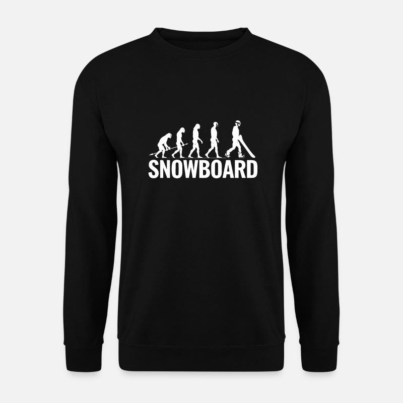 Evolution zum Snowboarder - Lustige Kunst - Unisex Pullover - Schwarz