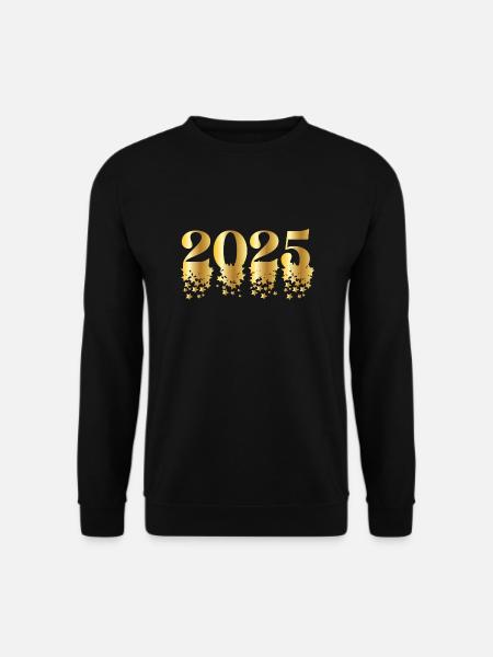 2025 Silvester Outfit Damen Herren – Modern Lustig - Unisex Pullover - Schwarz