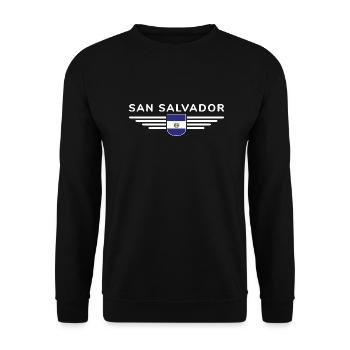 Conception du t-shirt San Salvador - Sweat-shirt Unisexe - noir - Devant - Alina (178cm) & Michal (187cm)
