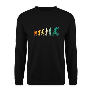 Fahrrad Evolution Mountainbike - Unisex Pullover - Schwarz - Vorne - Alina (178cm) & Michal (187cm)