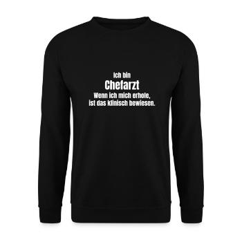 Chefarzt - Unisex Pullover - Schwarz - Vorne - Alina (178cm) & Michal (187cm)