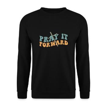 pray it forward - Unisex Sweatshirt - black - Front - Alina (178cm) & Michal (187cm)