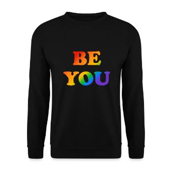 BE YOU Fierté LGBT arc-en-ciel - Sweat-shirt Unisexe - noir - Devant - Alina (178cm) & Michal (187cm)