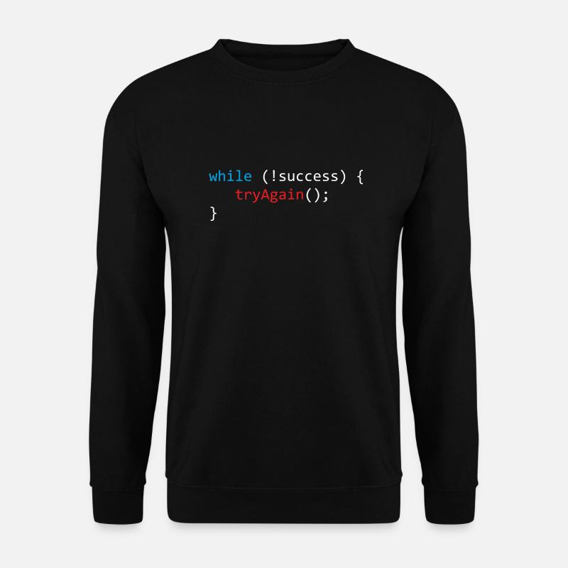 while (!success) – white version - Unisex Pullover - Schwarz