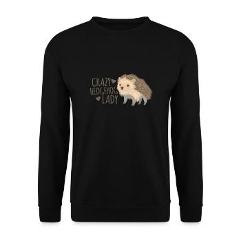 crazy hedgehog lady - Unisex Sweatshirt - black - Front - Alina (178cm) & Michal (187cm)