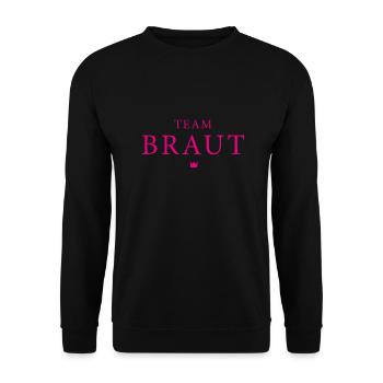 Team Braut - Unisex Pullover - Schwarz - Vorne - Alina (178cm) & Michal (187cm)