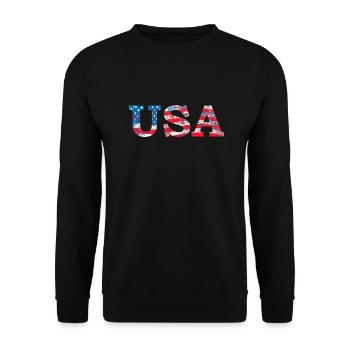 USA drapeau drapeau police lettre amérique - Sweat-shirt Unisexe - noir - Devant - Alina (178cm) & Michal (187cm)