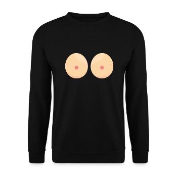 Brüste - Unisex Pullover - Schwarz - Vorne - Alina (178cm) & Michal (187cm)