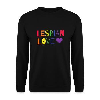 Pride Lesbian Love - Lesbian, Love, Rainbow - Unisex Sweatshirt - black - Front - Alina (178cm) & Michal (187cm)